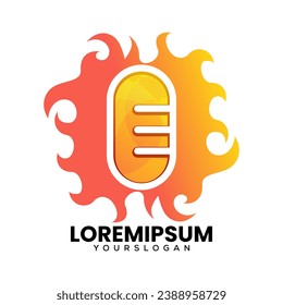 hot podcast gradient icon logo design 