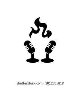 hot podcasts vector design template illustration