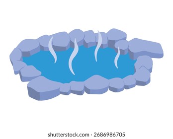 Ilustración del concepto de relajación de la piscina caliente