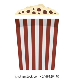 Hot popcorn icon. Flat illustration of hot popcorn vector icon for web design