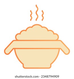 Hot porridge flat icon. Bowl with food orange icons in trendy flat style. Meal gradient style design, designed for web and app. Eps 10