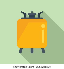 Hot portable stove icon flat vector. Gas cooker. Food flame