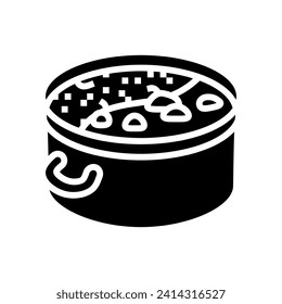 hot pot chinese cuisine glyph icon vector. hot pot chinese cuisine sign. isolated symbol illustration