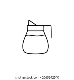 hot pot coffee icon in flat black line style, isolated on white 