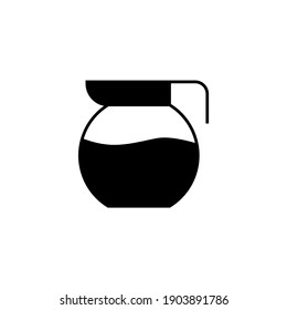 icono de café caliente en forma plana y negra sólida icono de glifo, aislado en fondo blanco 