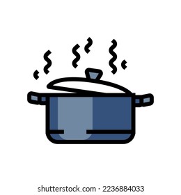 hot pot cooking color icon vector. hot pot cooking sign. isolated symbol illustration