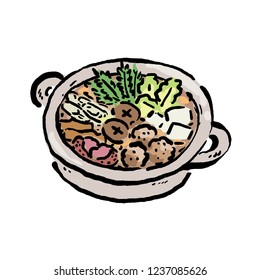 Hot pot dish illustrations