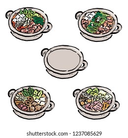 Hot pot dish illustrations