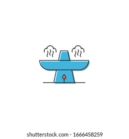 Symbol für die Vektorillustration von heißem Topf, einzeln auf weißem Hintergrund