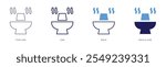 Hot pot icon in 4 different styles. Thin Line, Line, Bold, and Bold Line. Duotone style. Editable stroke.