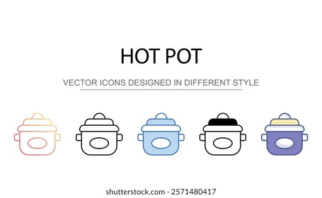 Hot Pot icon design with white background stock illustration