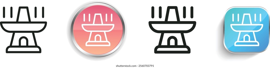 Hot pot icon. Thin Linear, Regular and Button Style Design Isolated On White Background