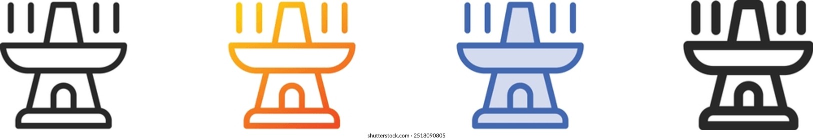 Hot pot icon.Thin Linear, Gradient, Blue Stroke and bold Style Design Isolated On White Background