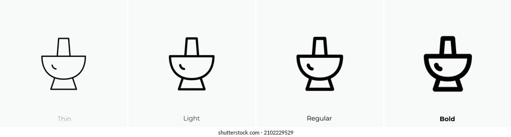 hot pot one icon. Thin, Light Regular And Bold style design isolated on white background