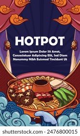 Hot pot promotional poster has Chinese style elements
