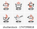 Hot pot shabu sukiyaki logo icon graphic japanese buffet restaurant
