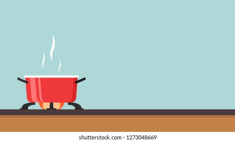 Hot pot vector. free space for text. wallpaper. copy space.