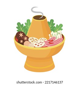 Hot pot vector Illustration on a white background