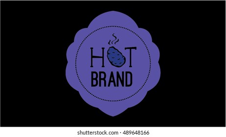 Hot potato vector logo design template