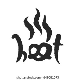 Hot Pretzel. Hand written phrase in calligraphic style. Black on white background. Clipping paths included. 