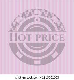 Hot Price badge Hot Price retro style pink emblemwith pink background