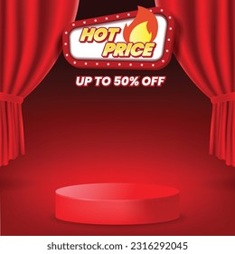 Hot price banner promotion for social media