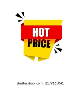 Plantilla de banner de precio caliente. Ilustración vectorial sobre fondo blanco.