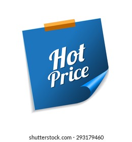 Hot Price Blue Sticky Notes Vector Icon Design