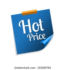 Hot Price Blue Sticky Notes Vector Icon Design