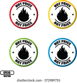 Hot price, Button, label and sign - Vector illustration