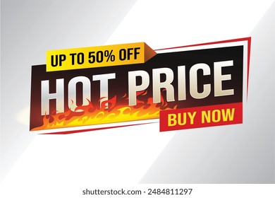 Hot price buy now super sale poster banner graphic design icon logo sign symbol social media website coupon

