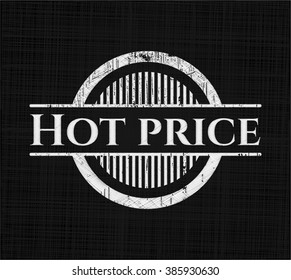 Hot Price chalk emblem written on a blackboard
