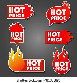 Hot price fiery sales lables.