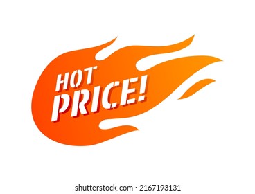 Hot price fire sign, promotion fire banner, price tag, hot sale, offer, price.
