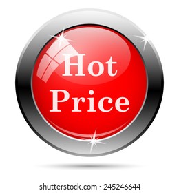 Hot price icon. Internet button on white background. 