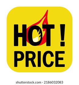 Icono de precio caliente ilustración vectorial aislada en fondo blanco