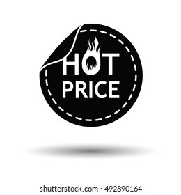 Hot price icon. White background with shadow design. Vector illustration.