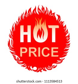 Hot Price label. Vector.