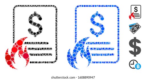 Hot price list composition of small circles in different sizes and color tones, based on hot price list icon. Vector random circles are grouped into blue composition.