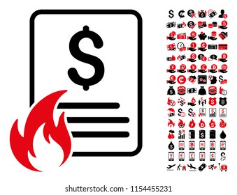 Hot price list icon. Vector illustration style is flat iconic symbols in black and red colors. Bonus contains 90 icons designed for business and commercial applications.