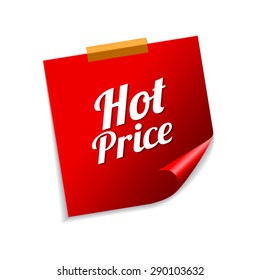 Hot Price Red Sticky Notes Vector Icon Design