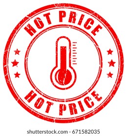 Hot price rubber vector stamp on white background