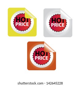 Hot price set. Vector