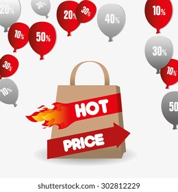 Hot price shopping design, vector illustration eps 10.