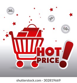 Hot price shopping design, vector illustration eps 10.