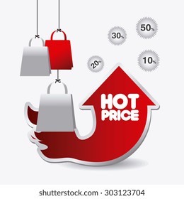Hot price shopping design, vector illustration eps 10.