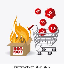 Hot price shopping design, vector illustration eps 10.