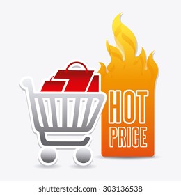 Hot price shopping design, vector illustration eps 10.