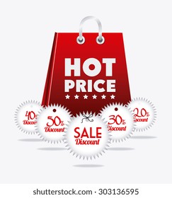 Hot price shopping design, vector illustration eps 10.