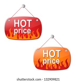 hot price signs on white eps10 illustration